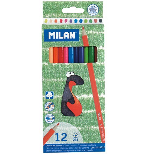 Олівці кольор. 12 кольор. "Milan" №0722312 трикут.(12) — фото товару | Канцелярський Сад