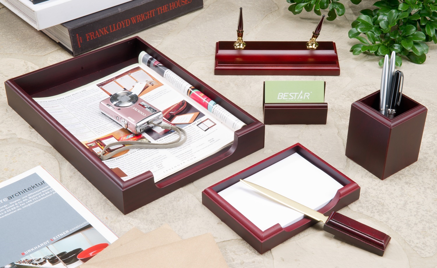 Набір наст. "Bestar" 6предм. №6159XDU червоне дерево(8) — купити | Канцелярський Сад