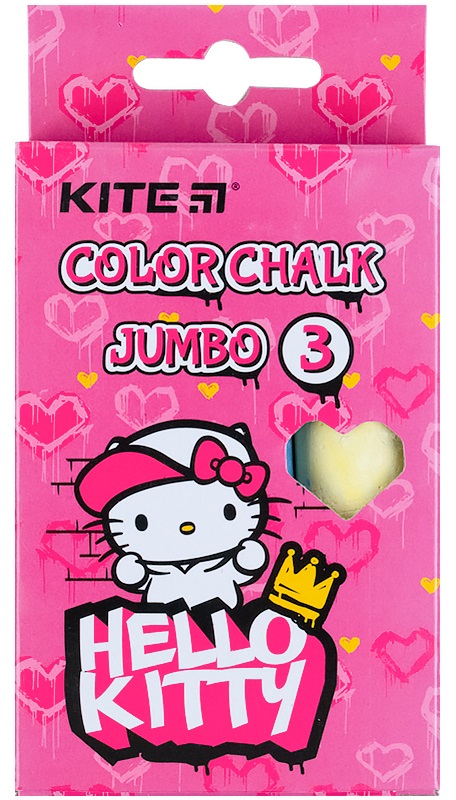 Крейда кольор. "Kite" №HK21-077 3кольор. Jumbo Hello Kitty(20)(120) — купити | Канцелярський Сад