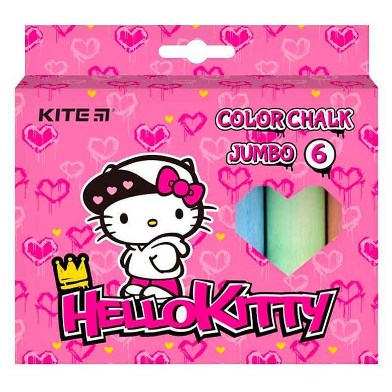 Крейда кольор. "Kite" №HK21-073 6кольор. Jumbo Hello Kitty(20)(60) — купити | Канцелярський Сад