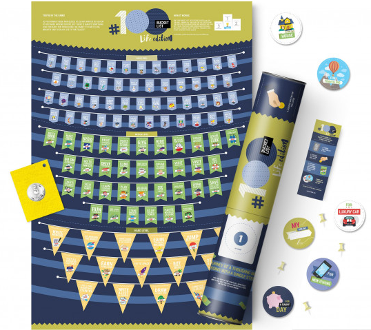 Плакат-скретч постер "#100BucketList Life edition" 60х40см в тубусі/Dream&Do/ — фото товару | Канцелярський Сад