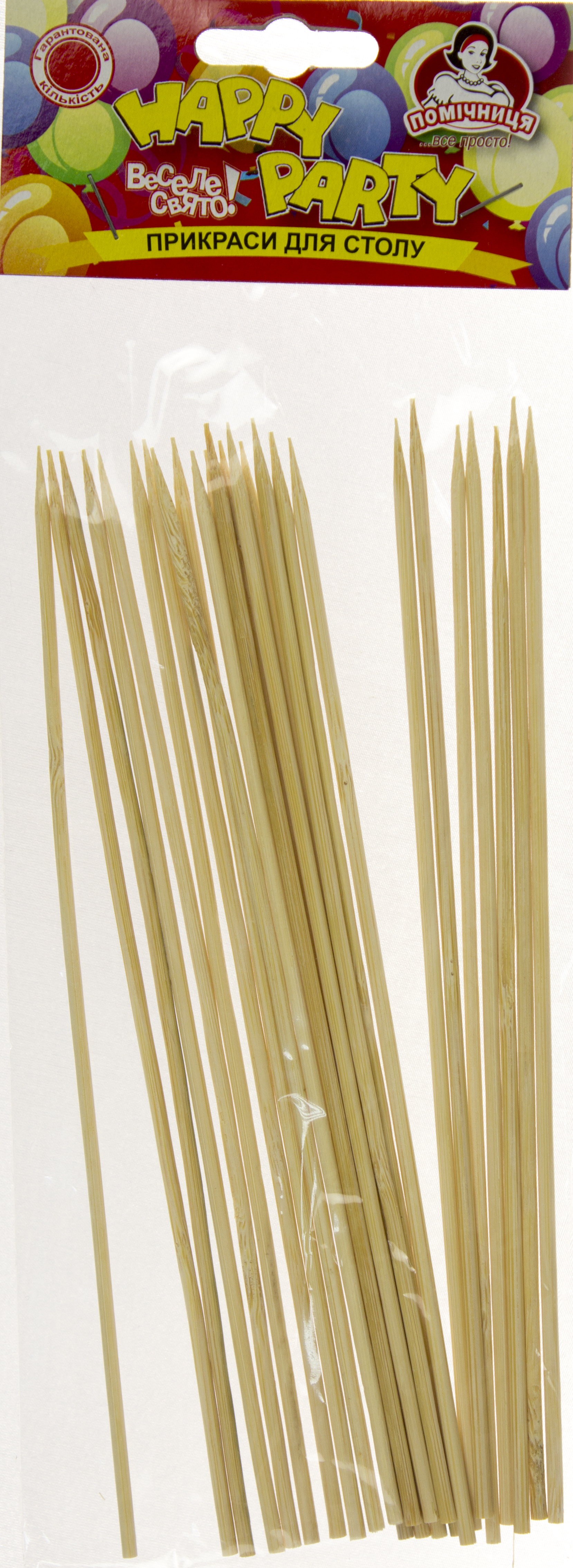 Палички для шашлику "Помічниця НР" 20см 25шт №1016(25)(50) — фото товару | Канцелярський Сад