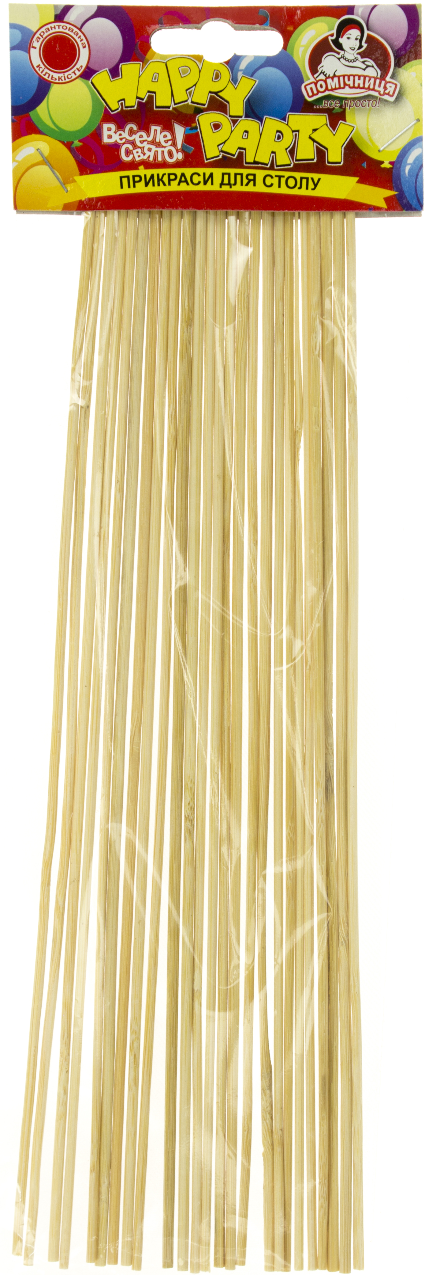 Палички для шашлику "Помічниця НР" 30см 25шт №2051(25)(50) — фото товару | Канцелярський Сад