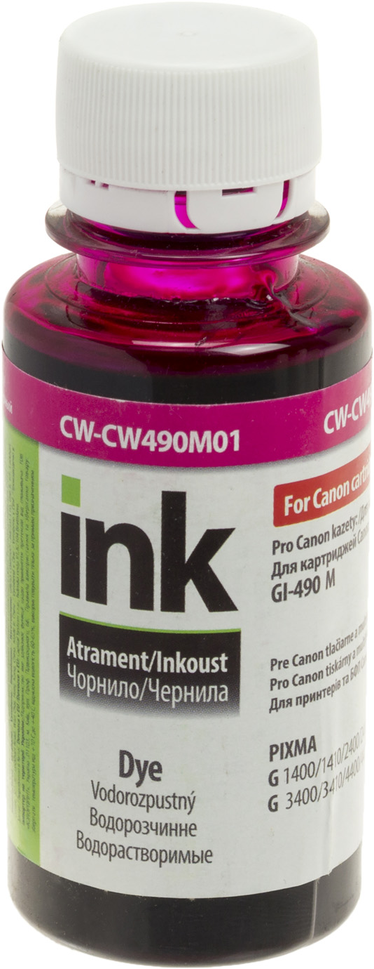 Чорнило ColorWay Canon GI-490 Pixma G1400/G2400/G3400 100мл magenta — фото товару | Канцелярський Сад