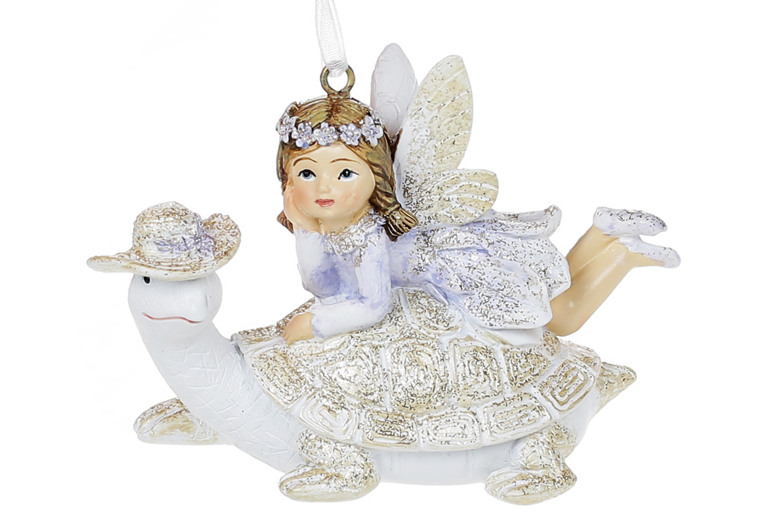 Підвіска декор.полістоун "Ельф на черепасі"9,5см,лаванда з шампанью№707-910/Bonadi/(4)(96) — фото товару | Канцелярський Сад