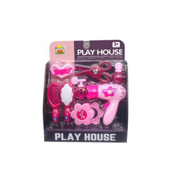 Набір перукаря: фен,гребінець,дзеркало,ножниці,заколочки,флакони,в кор-ці №698-29(96) — фото товару | Канцелярський Сад