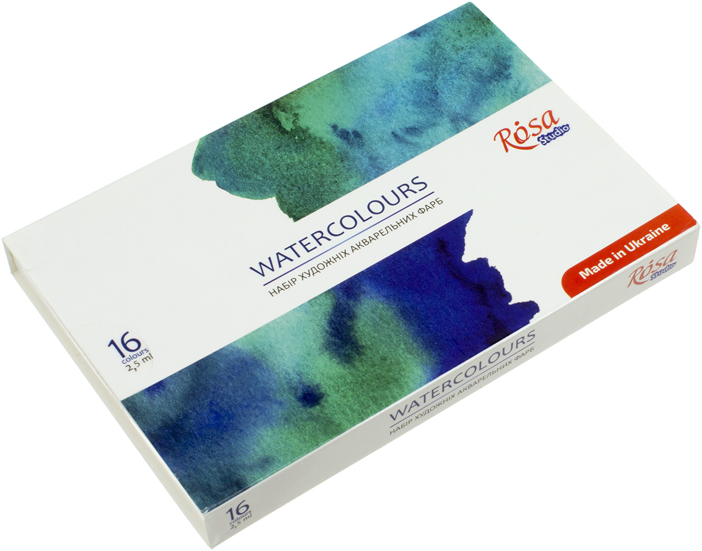 Набір акварельних фарб 16 кольор. кювета,картон,Rosa Studio №340204(16) — фото товару | Канцелярський Сад