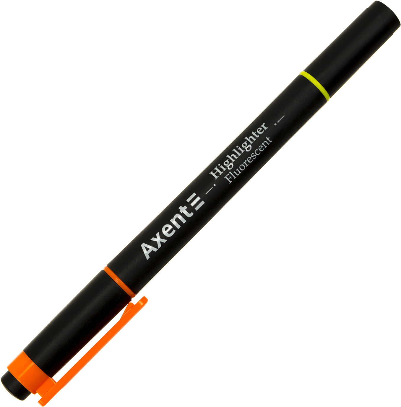 Текстмаркер "Axent" №2534-12-A клин. Highlighter Dual 2-4мм помаранч.-жовтий(12)(144) — фото товару | Канцелярський Сад