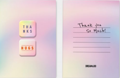 Листівка "Message-thanks" з 3D-наклейками/Dream&Do/ — фото товару | Канцелярський Сад