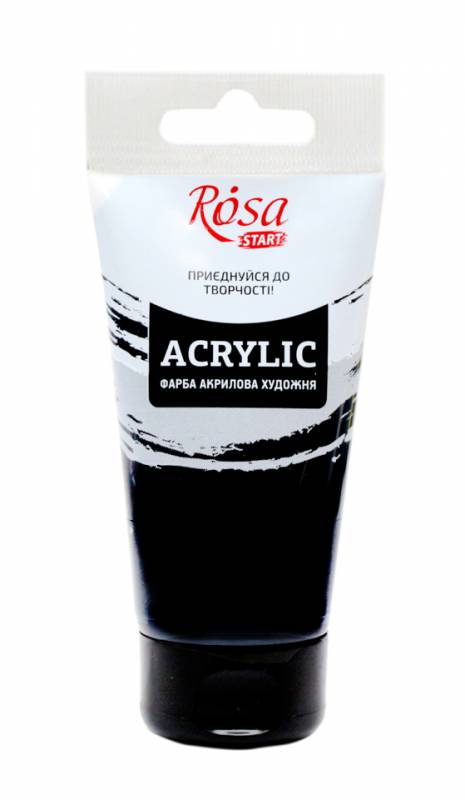Акрил художній "Rosa Studio" 75мл чорна №32241403(3)(30) — фото товару | Канцелярський Сад