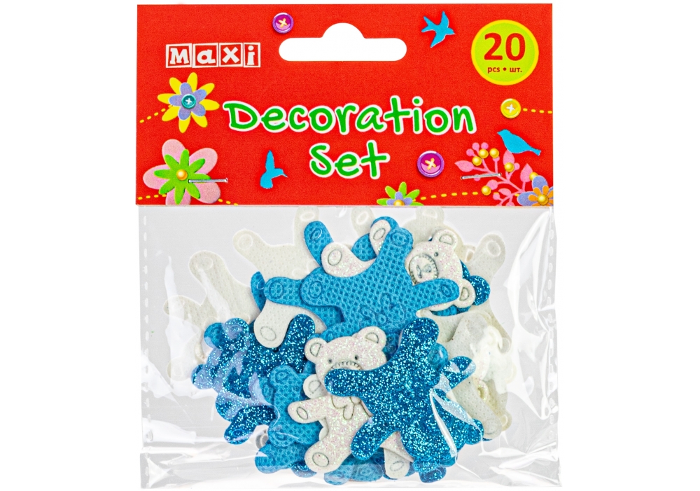 Набір для декорування "Maxi" Ведмедики" 3,5см 20шт №MX62606(40) — фото товару | Канцелярський Сад