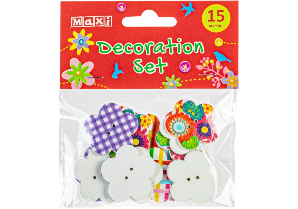 Набір для декорування "Maxi" Квіти 3х2см 15шт №MX62609(20) — фото товару | Канцелярський Сад