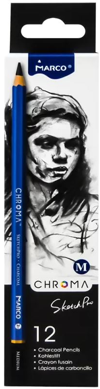 Олівець вугільний "Marco" №1040M-12CB/8040M/12CB Chroma Medium(12)(144) — купити | Канцелярський Сад