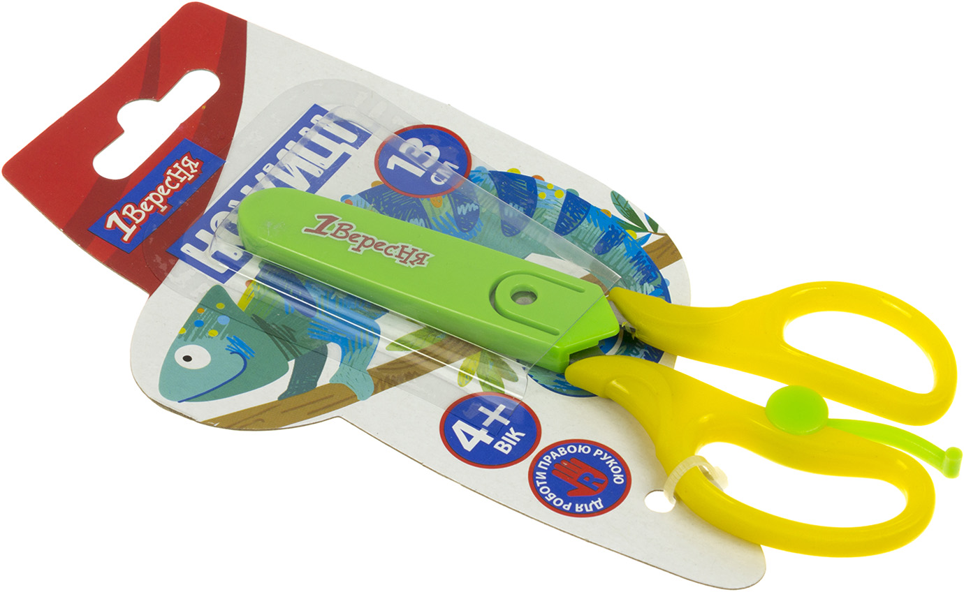 Ножиці дит. "1В" №480407 Zoo Land 13см з пружиною в футлярі(12) — купити | Канцелярський Сад