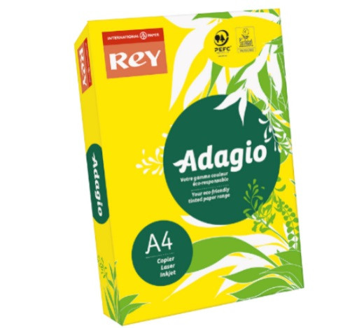 Папір кольор. А4 80г/м інт. REY Adagio Yellow 66 (жовтий) №2759(500)(2500) — фото товару | Канцелярський Сад