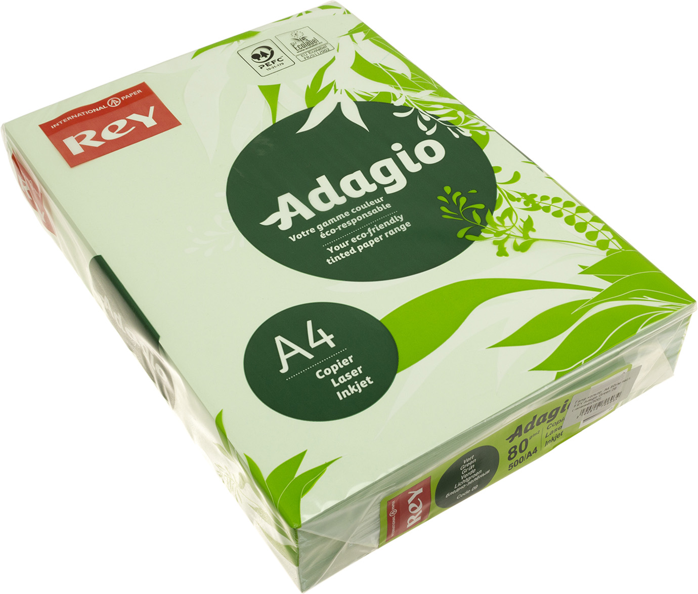 Папір кольор. А4 80г/м паст. REY Adagio Green 09 (зелений)(500) — фото товару | Канцелярський Сад