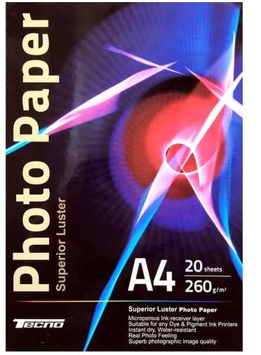 Фотопапір "Tecno" (Premium Satin) А4 260г/м2(20) — фото товару | Канцелярський Сад