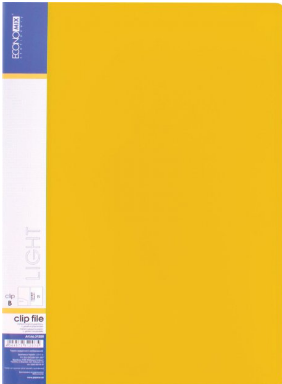 Папка "Economix" №E31208-05 А4 CLIP B Light з затиск.,2карм.,жовта(1)(20) — фото товару | Канцелярський Сад