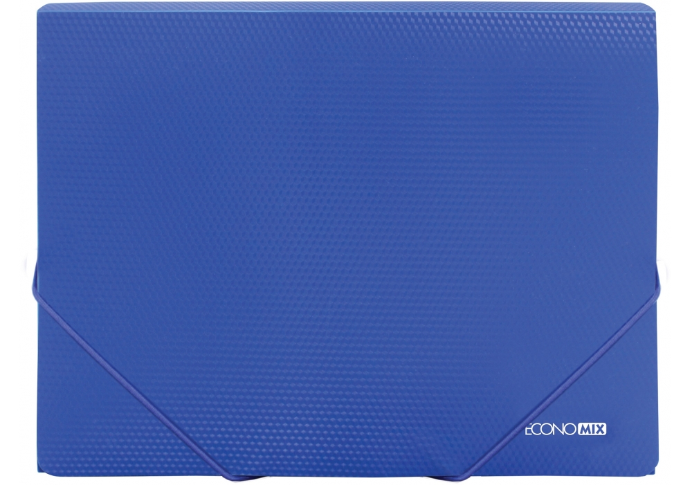 Папка "Economix" №E31601-52 А4 для докум. пласт. на рез. синя(20) — фото товару | Канцелярський Сад