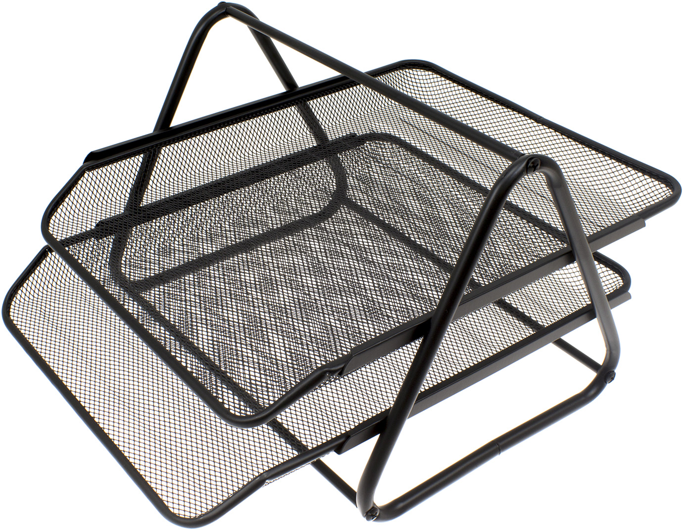 Лоток горизонт. "Leader" №542490 на 2від. метал. чорний(12) — купити | Канцелярський Сад