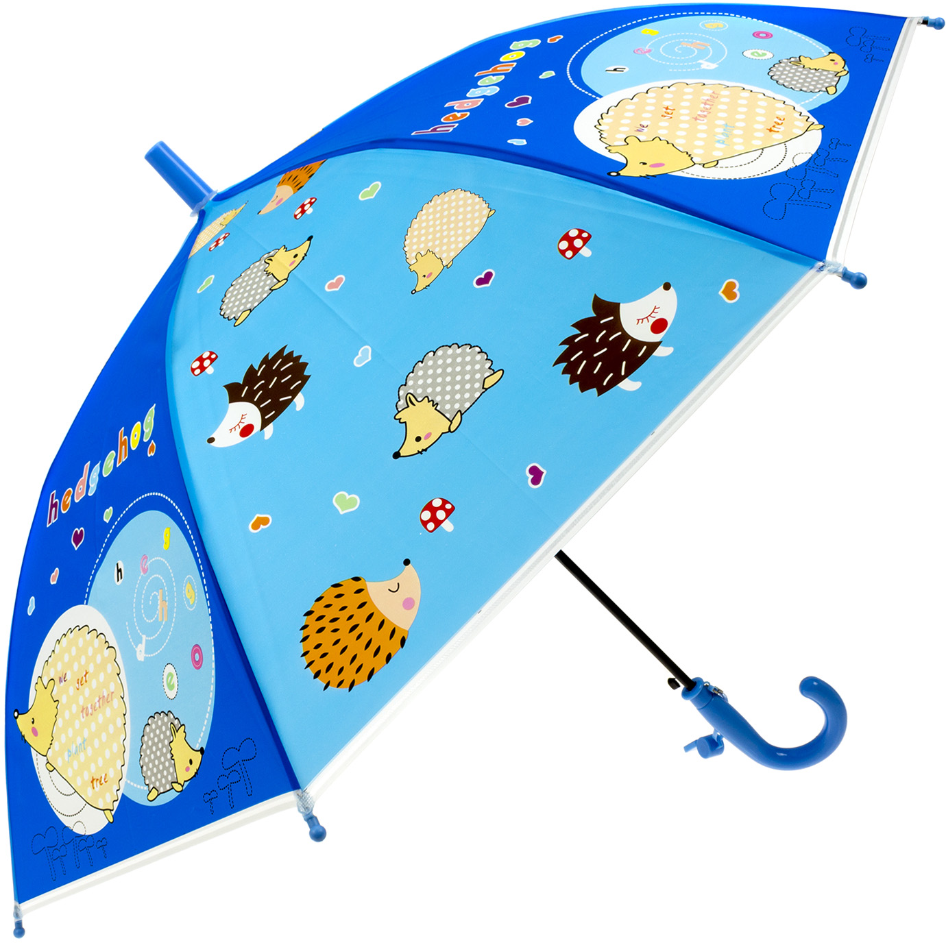 Парасолька дитяча тростина автомат "Economix" Hedgehog блакитний №E98427(25)(50) — фото товару | Канцелярський Сад