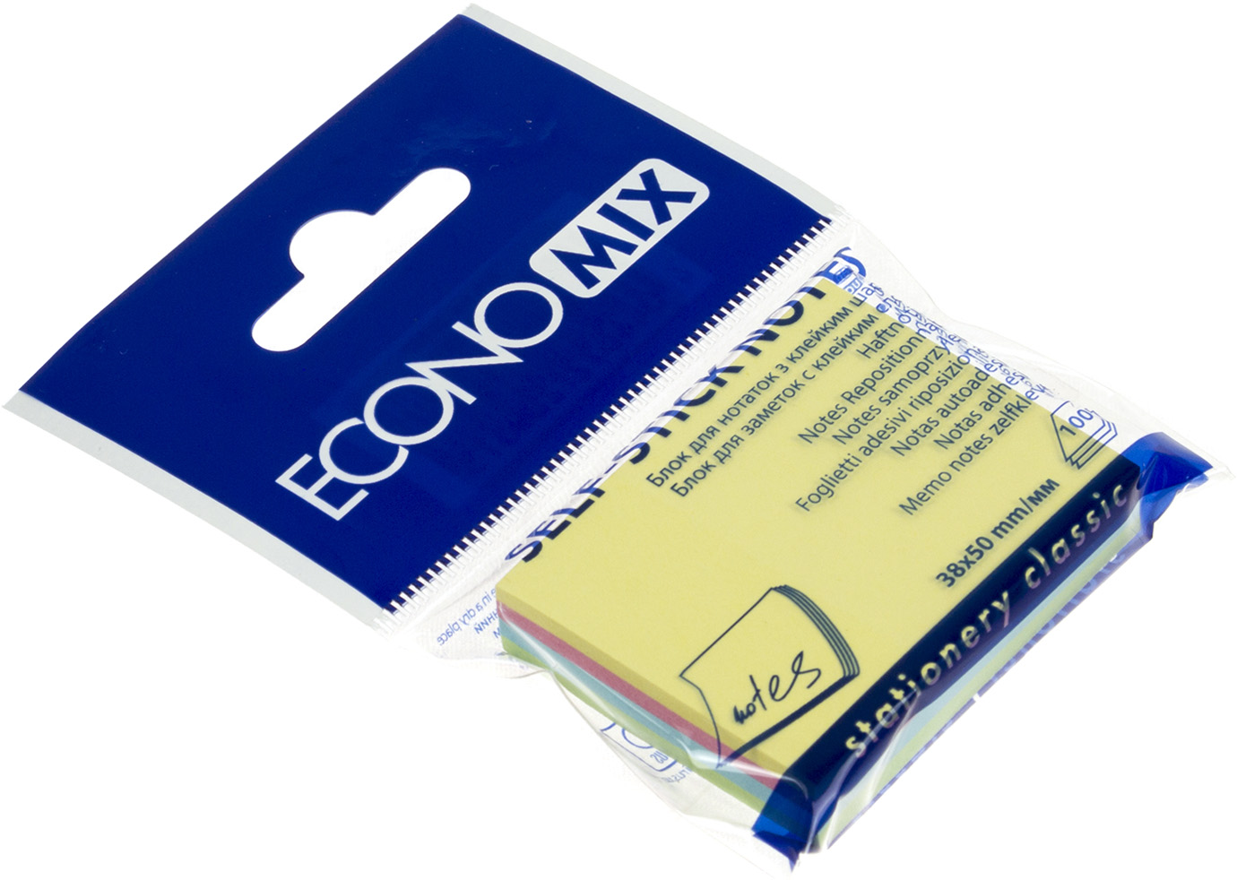 Блок/зам. липк. краєм 38х50мм 100арк. пастель мікс "Economix" №Е20956(12) — фото товару | Канцелярський Сад