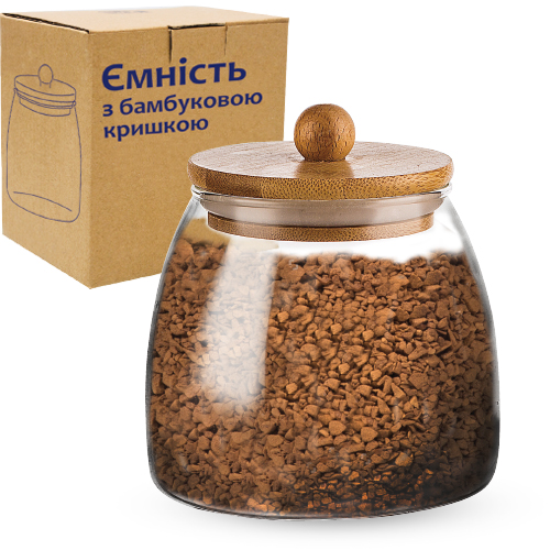 Ємність для сип. прод. 0,78л з бамбук. кришкою №32246/S&T/(24) — фото товару | Канцелярський Сад
