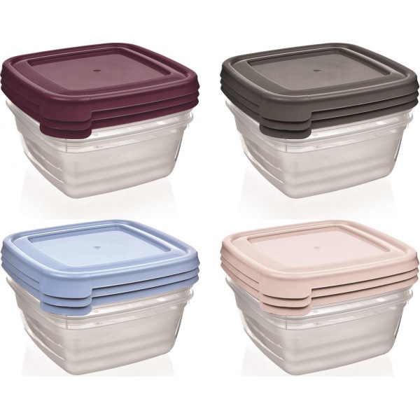 Набір контейнерів для харч. прод.пласт."Bager" Cooc&Keep mix 3шт 0,25л квадр.№33319/BG-626 — фото товару | Канцелярський Сад