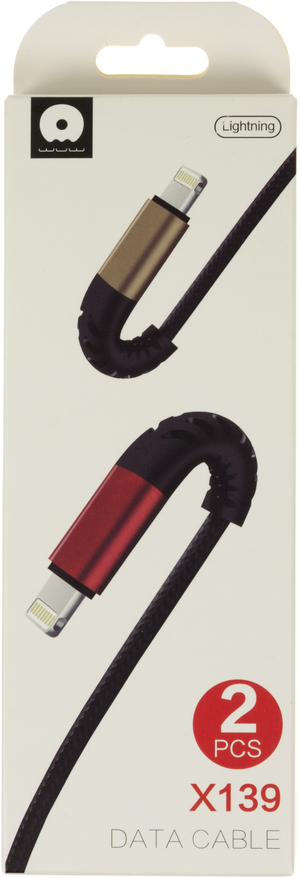 Набір кабелів WUW №X139 lightning 2шт 2.4A , USB black/Breidon/ — фото товару | Канцелярський Сад