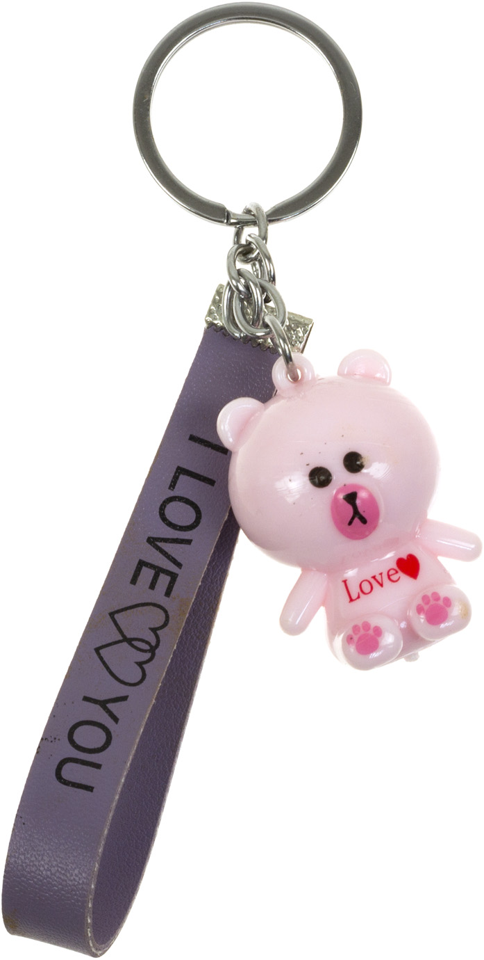 Брелок пластиковий "Ведмедик зі стрічкою I love you" №3067(12)(600) — фото товару | Канцелярський Сад