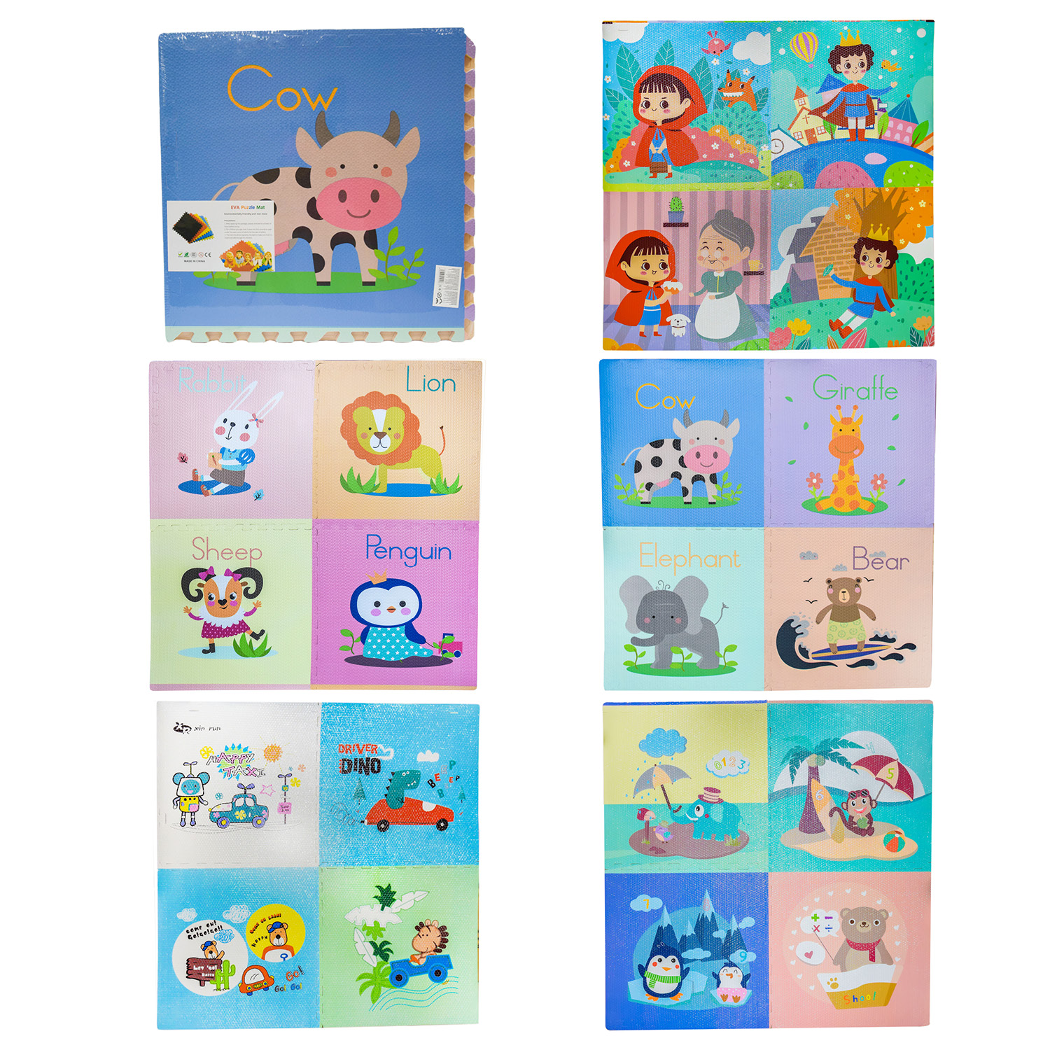 Пазли фомові EVA,4 деталі,в плівці,120х120х1см,5 видів №EVA1660(10) КІ — фото товару | Канцелярський Сад