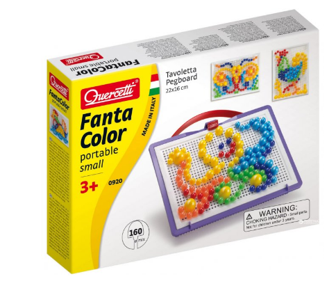 Мозаїка "Quercetti" 160шт фішок,10-15-20мм, дошка 22х16см №0920-Q/КіддіСвіт/ — фото товару | Канцелярський Сад