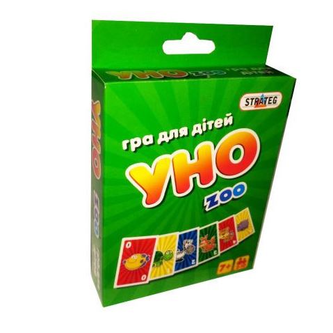 Гра "Уно zoo" укр.,в кор-ці,13,5х9х2,5см №7016/Strateg/(66) — фото товару | Канцелярський Сад