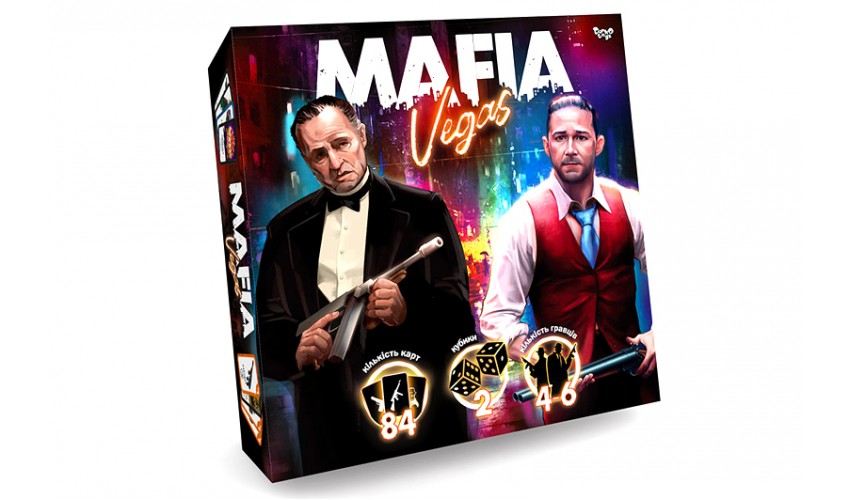 Гра "Mafia. Vegas" укр. №MAF-02-01U/DankoToys/(10) — фото товару | Канцелярський Сад