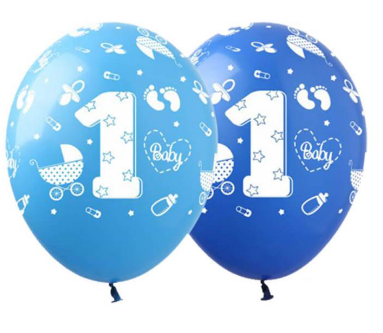 Набір кульок повітр. латексних 12"/30см "1 рочок хлопчик" 10шт №828036/Pelican/(5) — фото товару | Канцелярський Сад