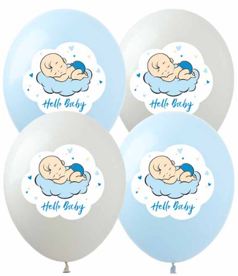 Набір кульок повітр. латексних 12"/30см "Hello, Baby" хлопчик 10шт №828475/Pelican/(1) — фото товару | Канцелярський Сад