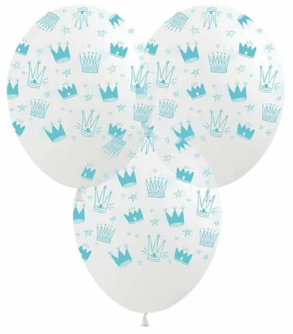 Набір кульок повітр. латексних 12"/30см "Корони аквамарин" 10шт №828698/Pelican/(5) — фото товару | Канцелярський Сад