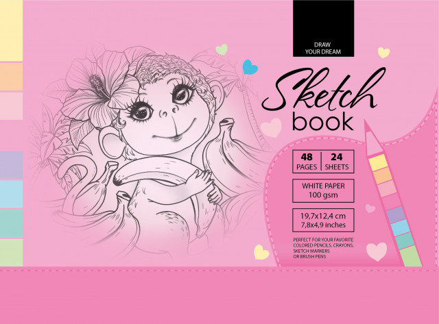 Скетчбук 24/100 В6 б/лін. мат.лам. №7БЦ/21384/Мандарин/ — фото товару | Канцелярський Сад