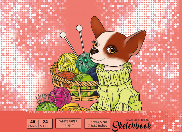 Скетчбук 24/100 А5 б/лін. мат.лам. №7БЦ/БК209/22/21571/Мандарин/(10) — фото товару | Канцелярський Сад