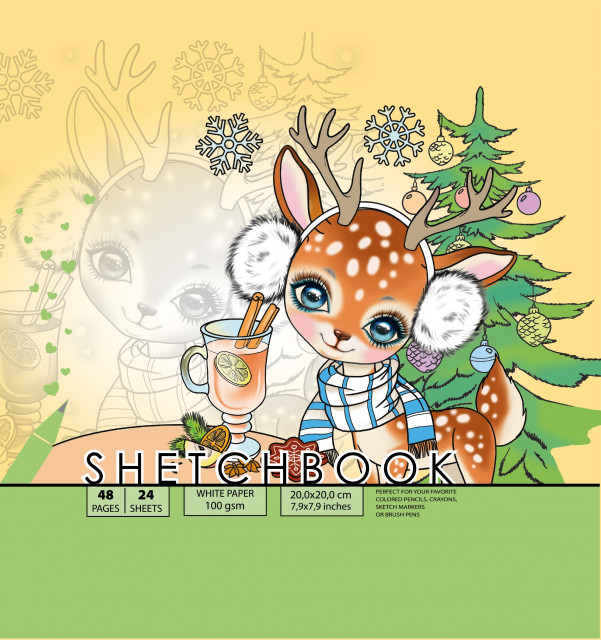 Скетчбук 24/100 В5 б/лін. мат.лам. №7БЦ/БК201/21/21586/Мандарин/(10) — фото товару | Канцелярський Сад