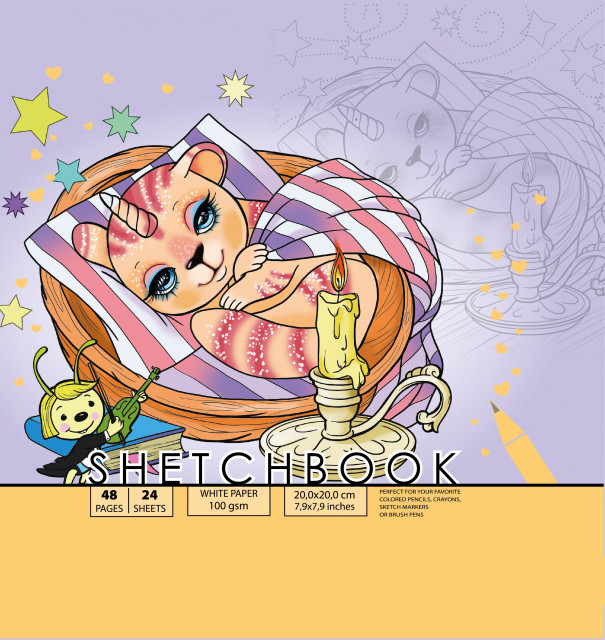 Скетчбук 24/100 В5 б/лін. мат.лам. №7БЦ/БК201/29/21594/Мандарин/(10) — фото товару | Канцелярський Сад