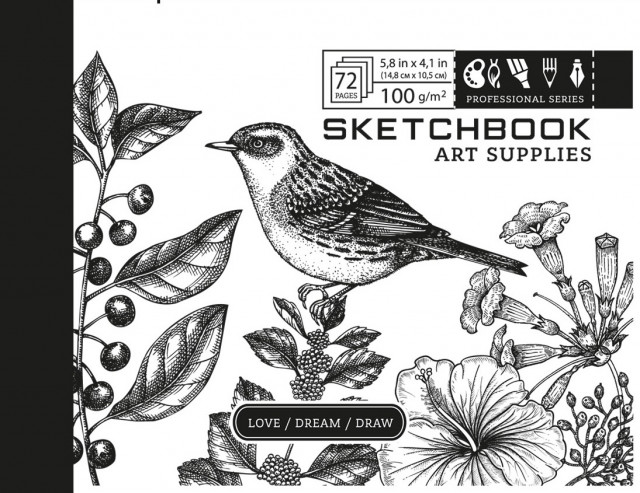 Скетчбук 36/100 А6 б/лін. картон. обкл. №7БЦ/БК287/1/21353/Мандарин/(10) — фото товару | Канцелярський Сад