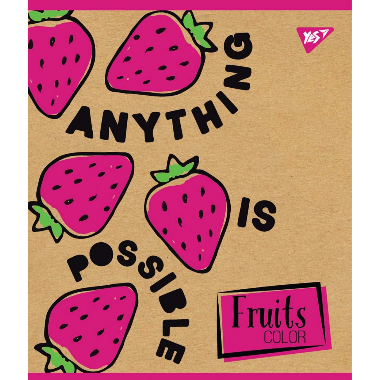 Зошит А5 YES 12арк. лін. крафт,беліла Fruit color №765073(10)(250) — фото товару | Канцелярський Сад