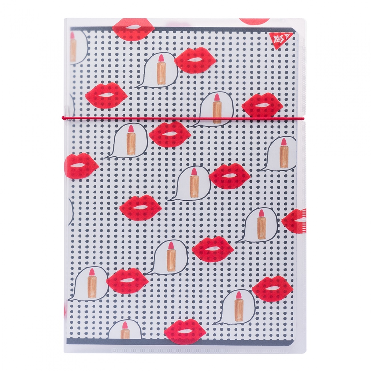 Зошит А4 48арк. кліт. в пласт папці "BBF Lips" №764435/Yes/(1) — фото товару | Канцелярський Сад