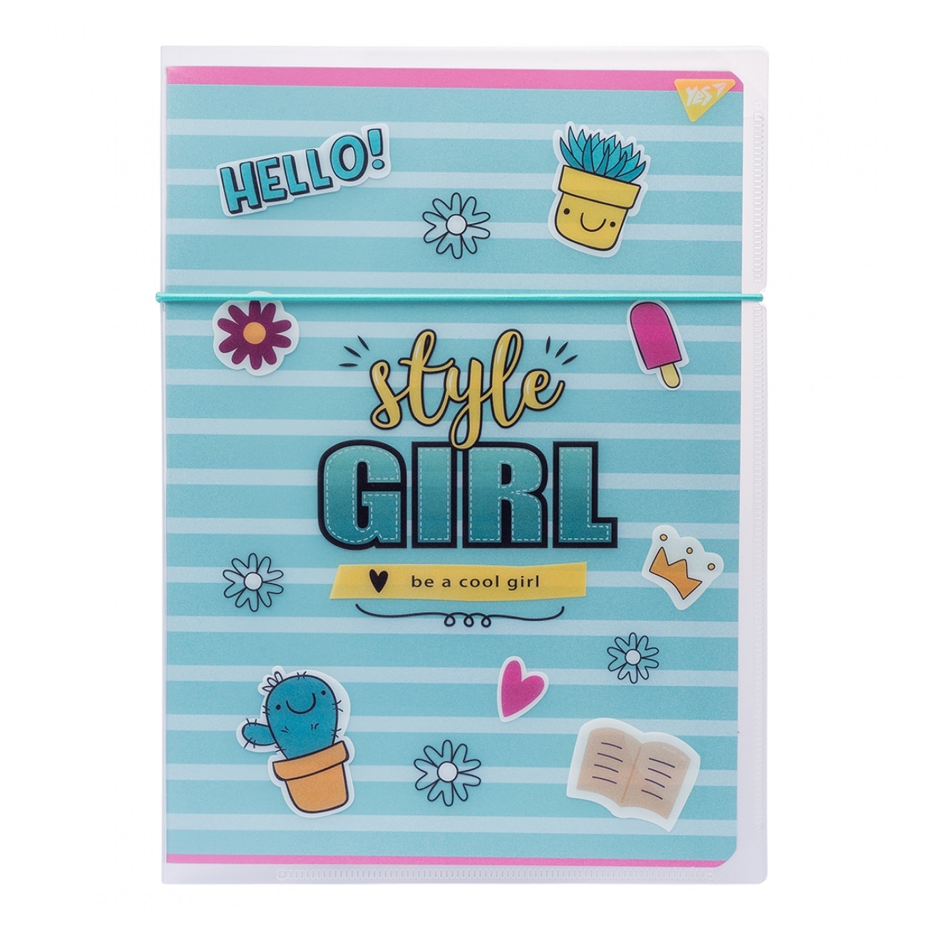 Зошит А4 48арк. кліт. в пласт папці "Style girl green" №764430/Yes/(1)(40) — фото товару | Канцелярський Сад