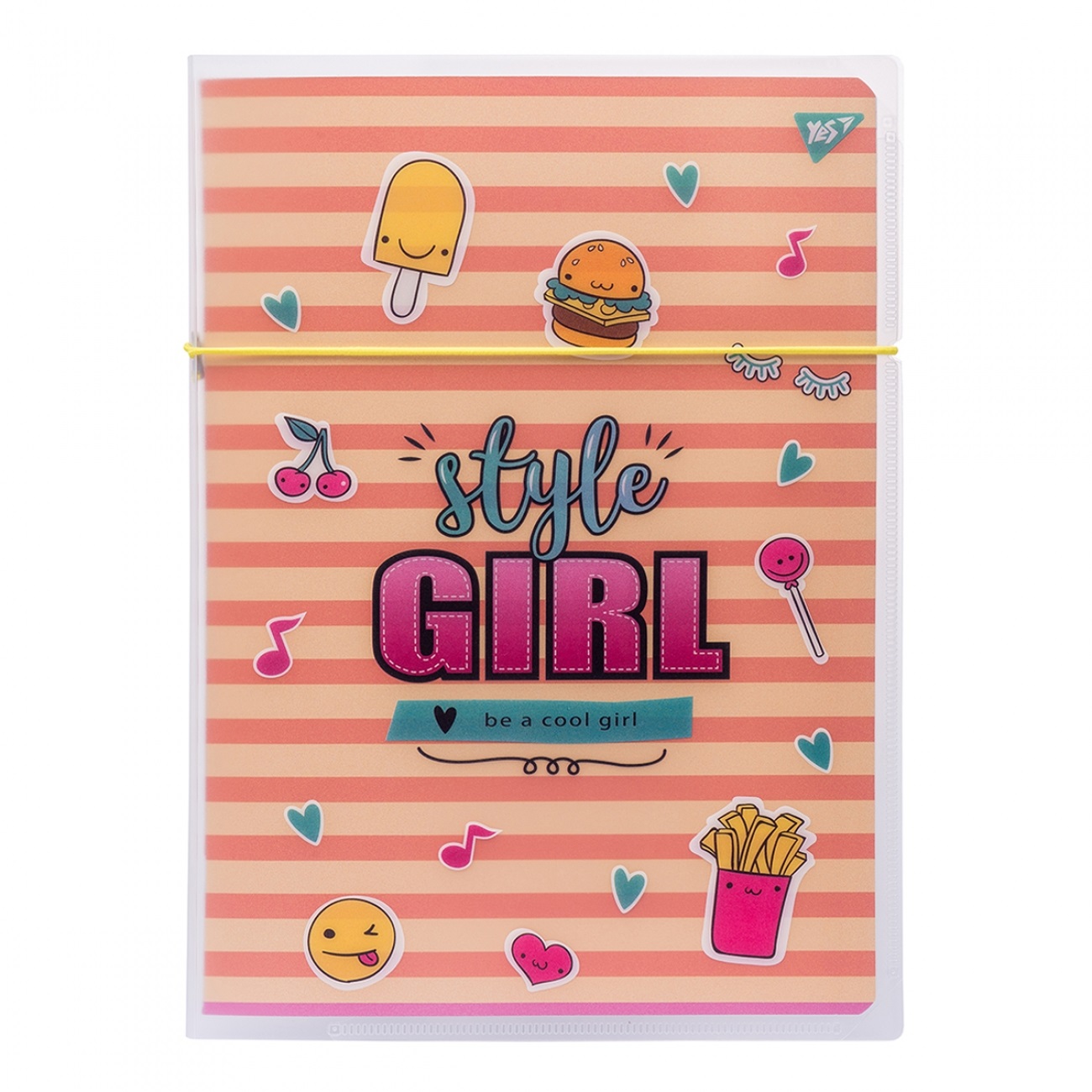 Зошит А4 48арк. кліт. в пласт папці "Style girl orange" №764428/Yes/(1)(40) — фото товару | Канцелярський Сад