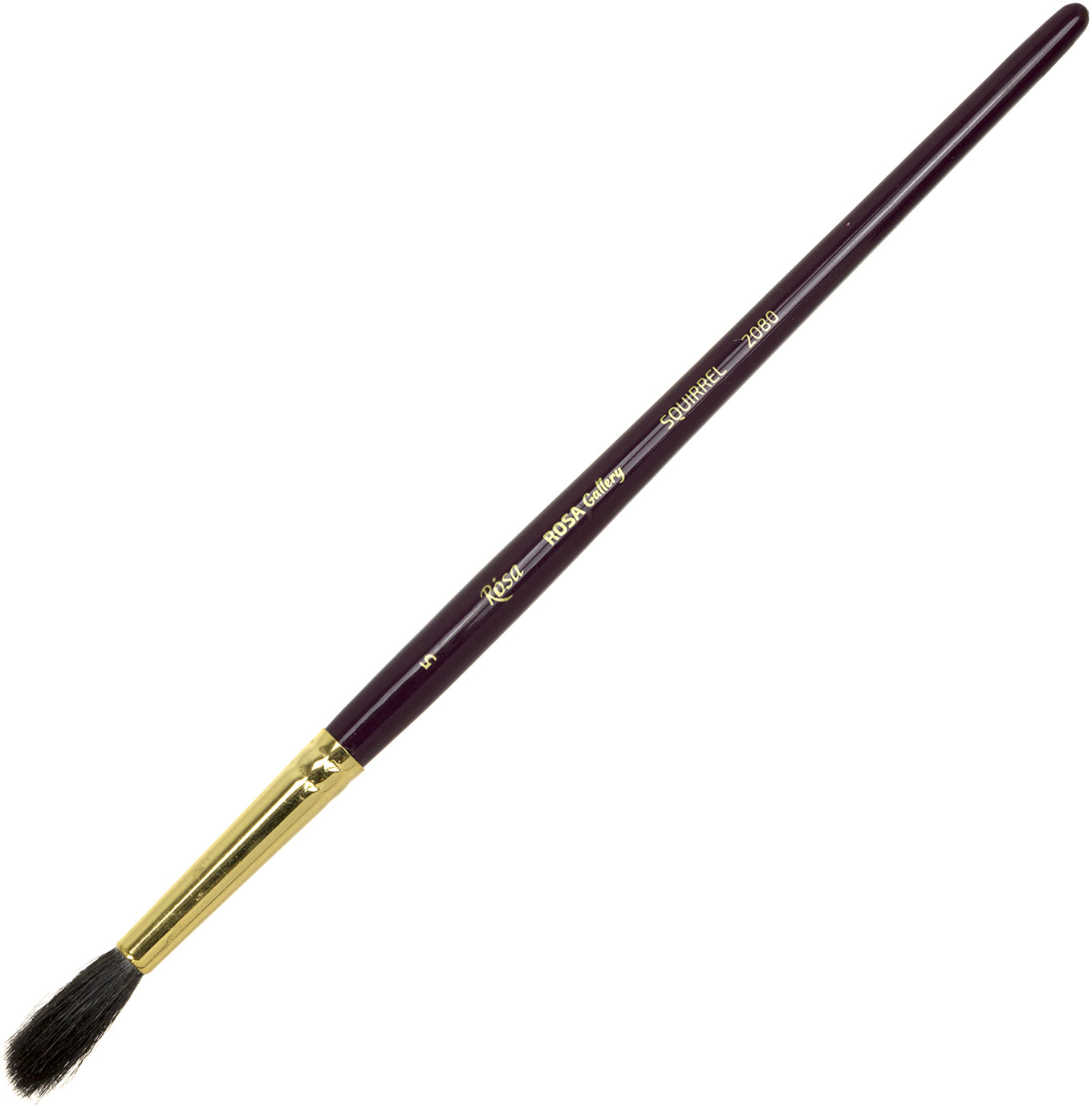 Пензлик худож. "Rosa Gallery" білка,кругла,2080 №5 к.р. №42208005(6) — фото товару | Канцелярський Сад