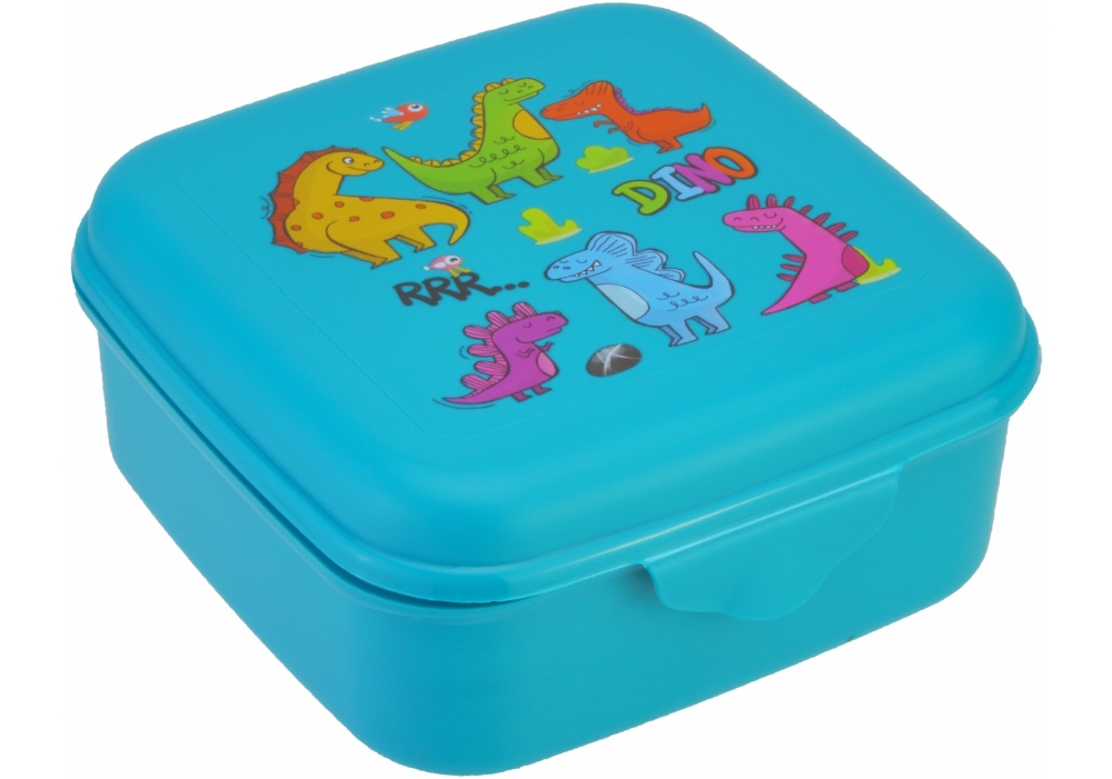 Ланч бокс пласт. "Economix" 850мл Dinos, бірюзовий №E98394(15) — фото товару | Канцелярський Сад