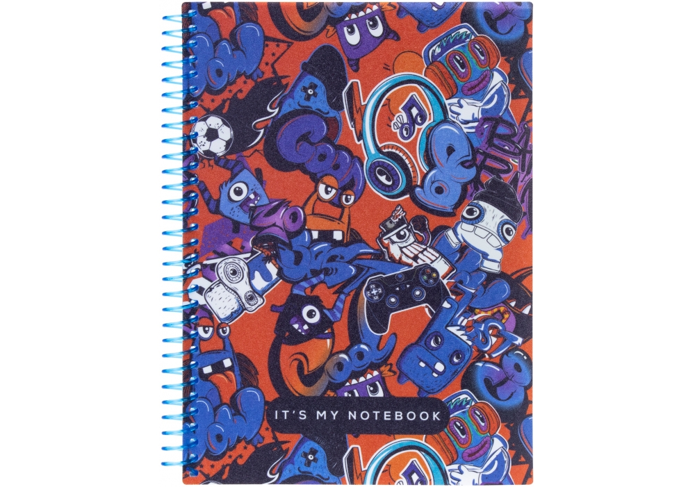 Блокнот пруж. А5 80арк. кліт. пласт. обкл. "Optima" Pattern 28 №O20832-28(5)(50) — фото товару | Канцелярський Сад