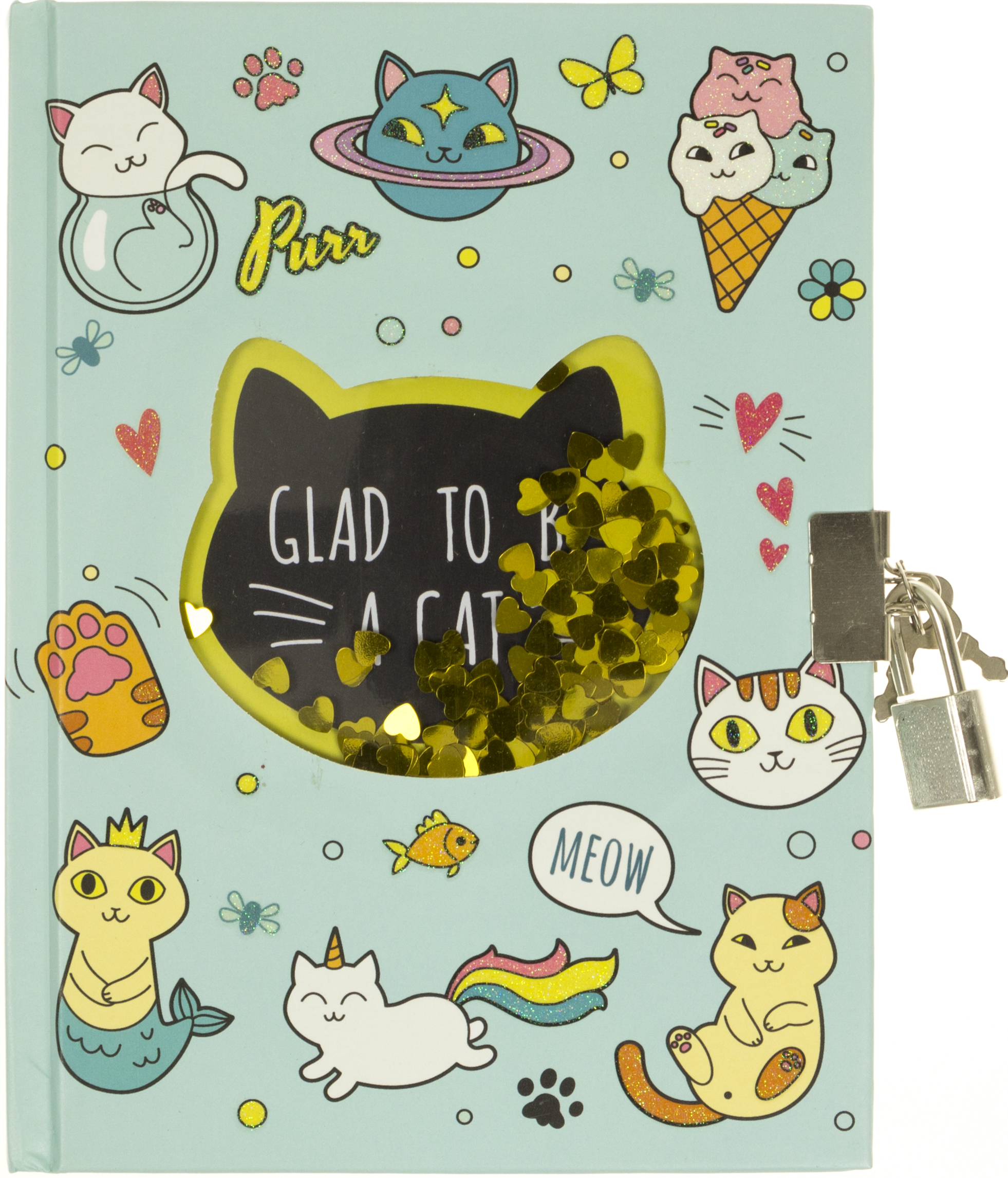 Блокнот на замку А5 80арк. "Котики" №W361961 — фото товару | Канцелярський Сад